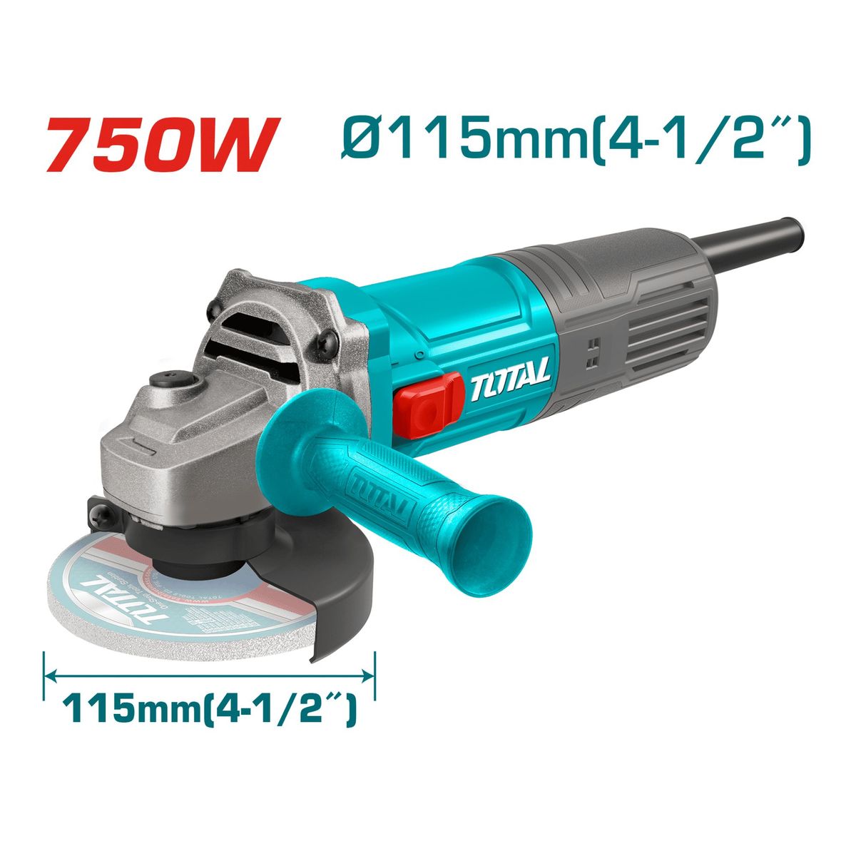 TOTAL TOOLS - Amoladora angular 4 ½" 750w Total