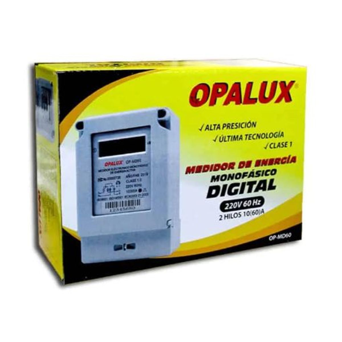 OPALUX - Medidor de Energía Monofásico Digital 220V OP-MD60 OPALUX