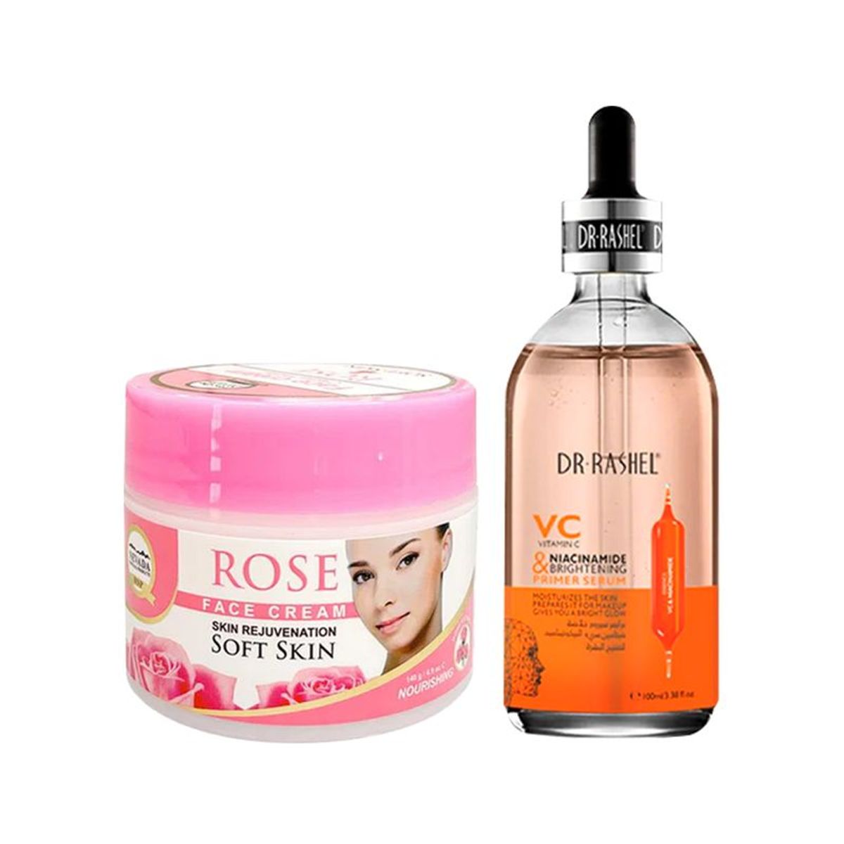 NEVADA NATURAL PRODUCTS - Crema facial extracto de Rosa + Serum Vitamina C Niacinamida