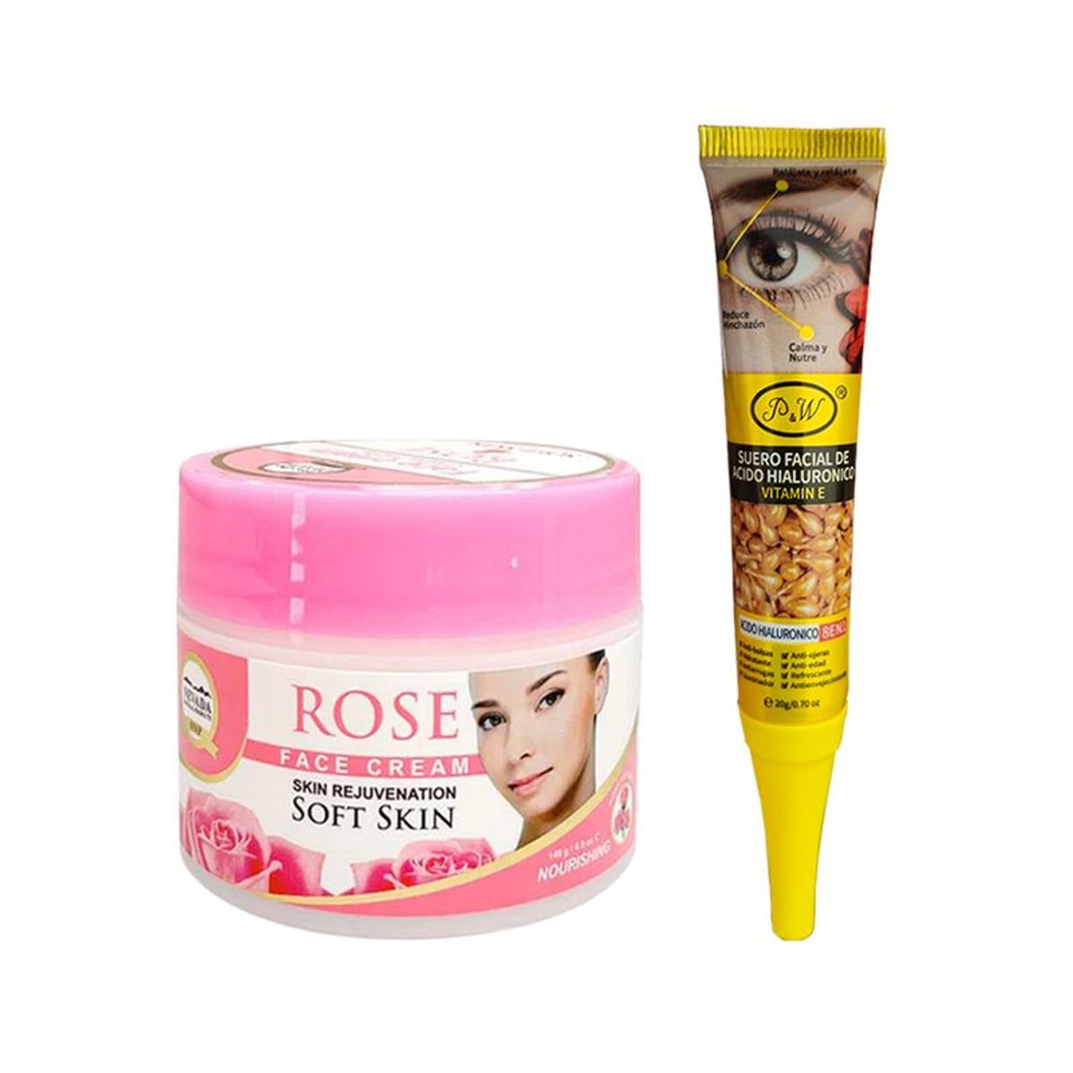 NEVADA NATURAL PRODUCTS - Crema facial extracto de Rosa + Suero de Ácido Hialurónico