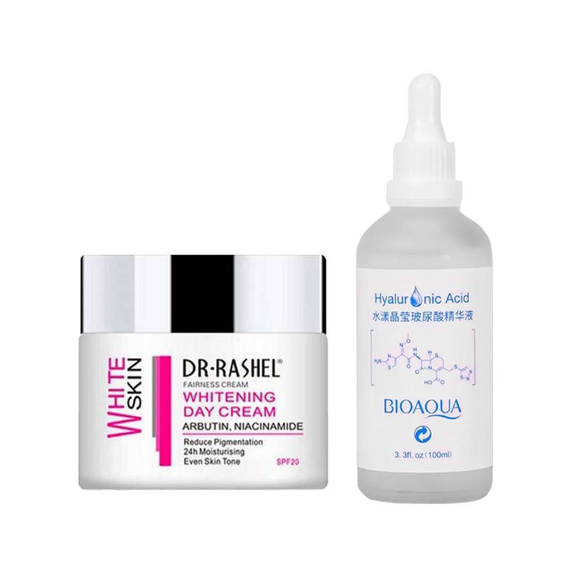 GENERICO - Crema Facial Blanqueadora de Dia + Serum de Ácido Hialurónico