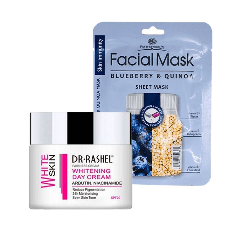 GENERICO - Crema Facial Blanqueador de Dia + Máscarilla Arandano y Quinoa