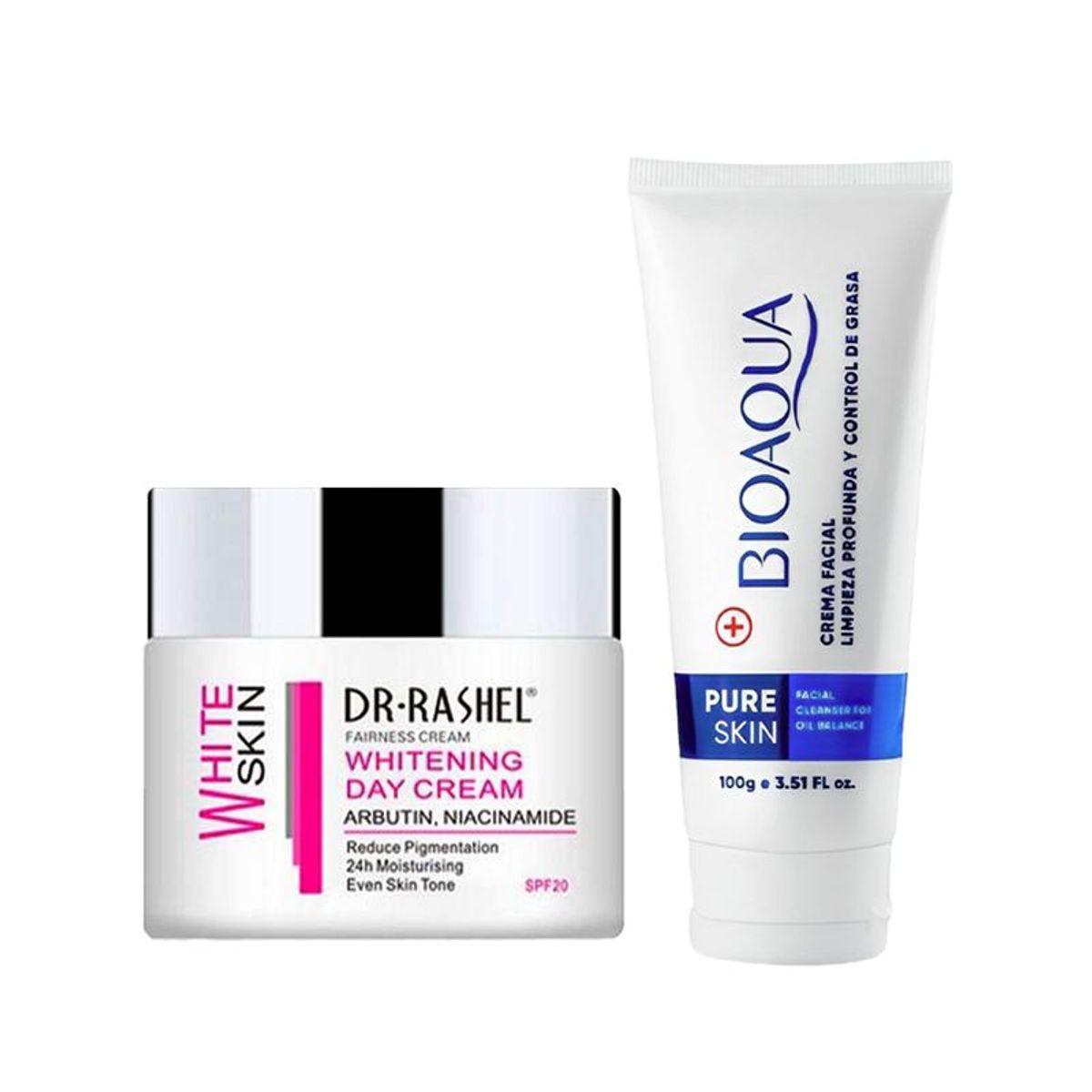 GENERICO - Crema Facial Blanqueador de Dia + Crema Limpiadora Pure Skin