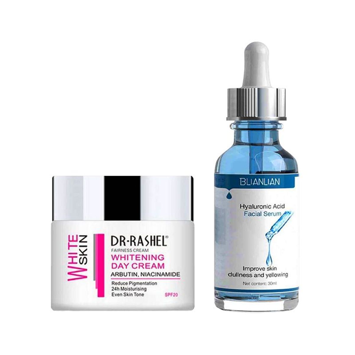 GENERICO - Crema Facial Blanqueadora de Dia + Serum Ácido Hialurónico