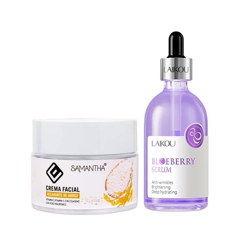 GENERICO - Crema Facial Extracto de Arroz + Serum Facial Arándanos