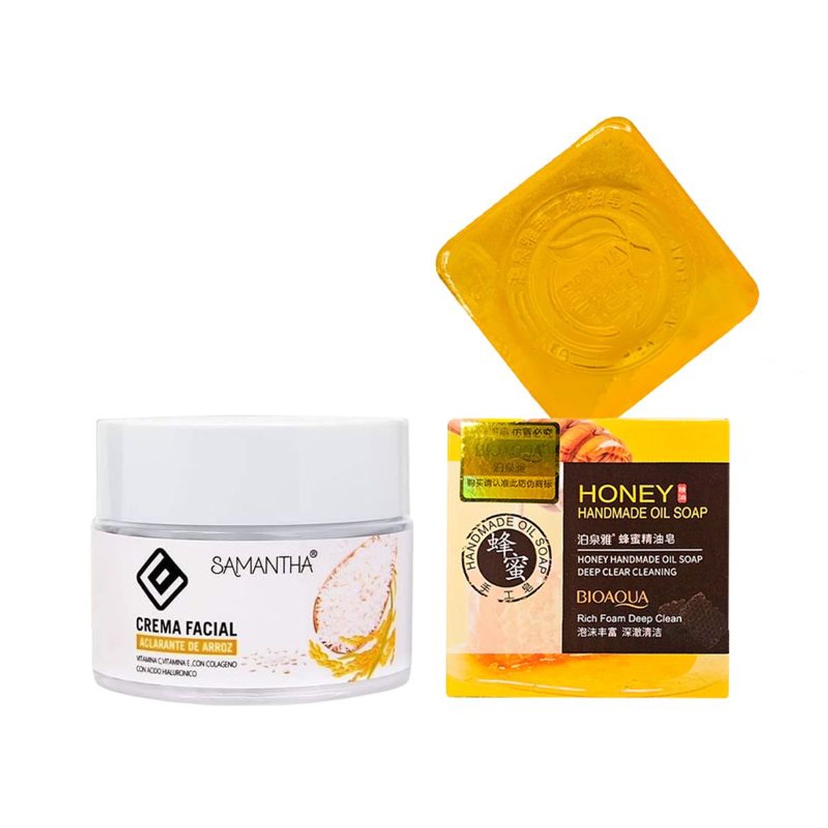 GENERICO - Crema Facial Extracto de Arroz + Jabón Natural con Miel