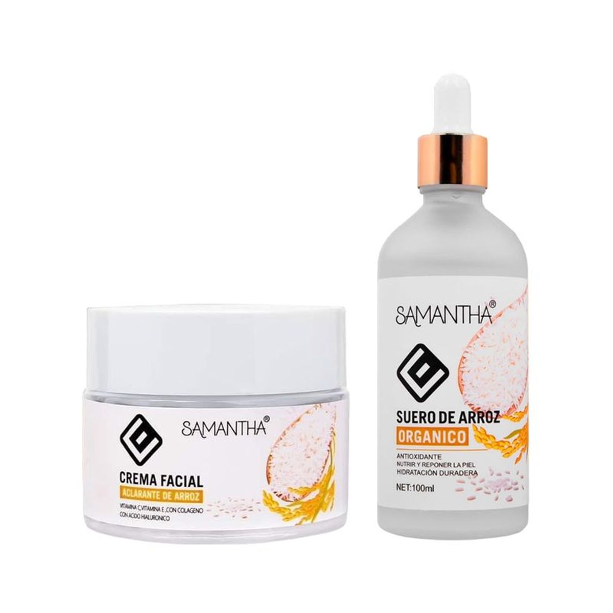 GENERICO - Crema Facial Extracto de Arroz + Serum Extracto de Arroz 100