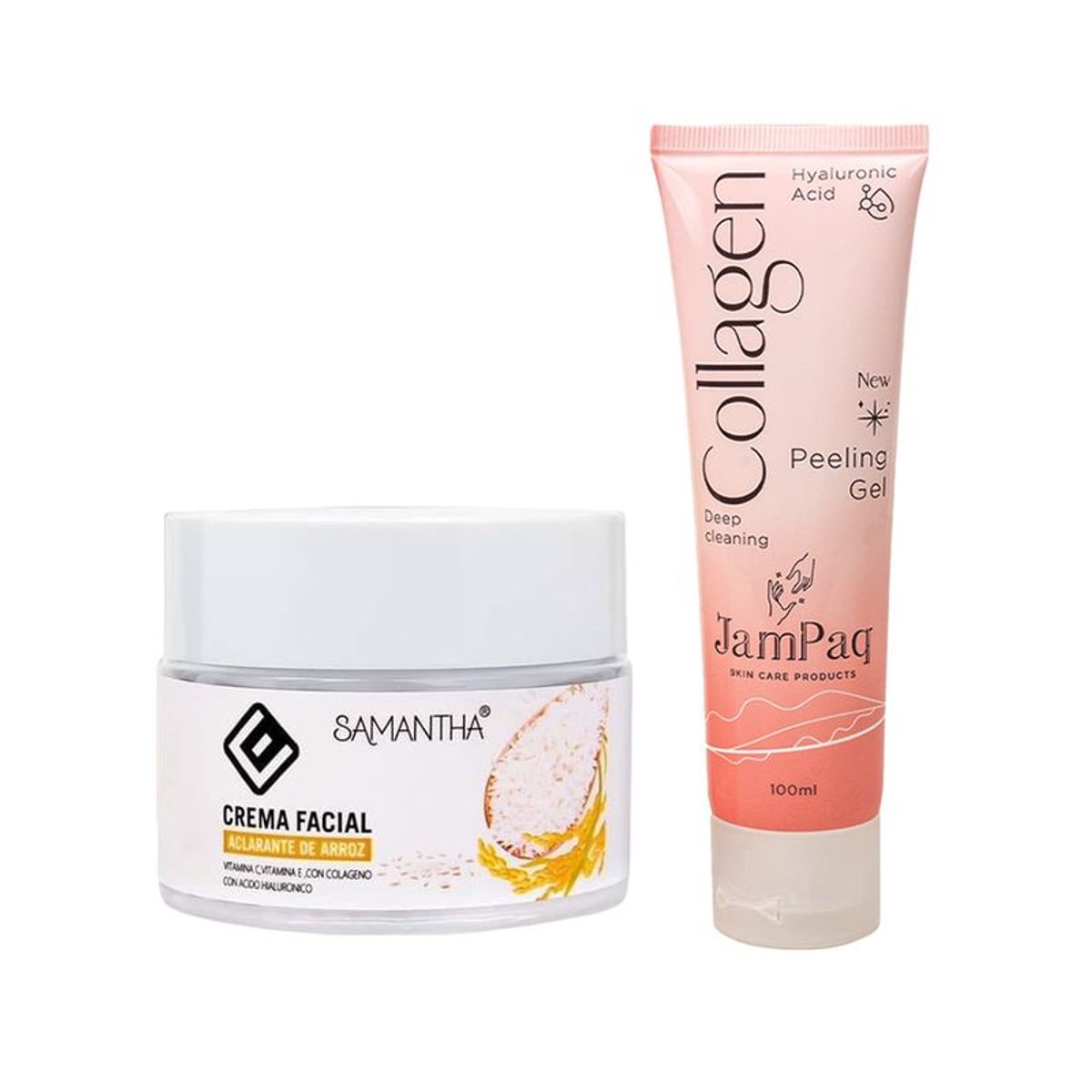 GENERICO - Crema Facial Extracto de Arroz +Gel Exfoliante Colágeno y AH