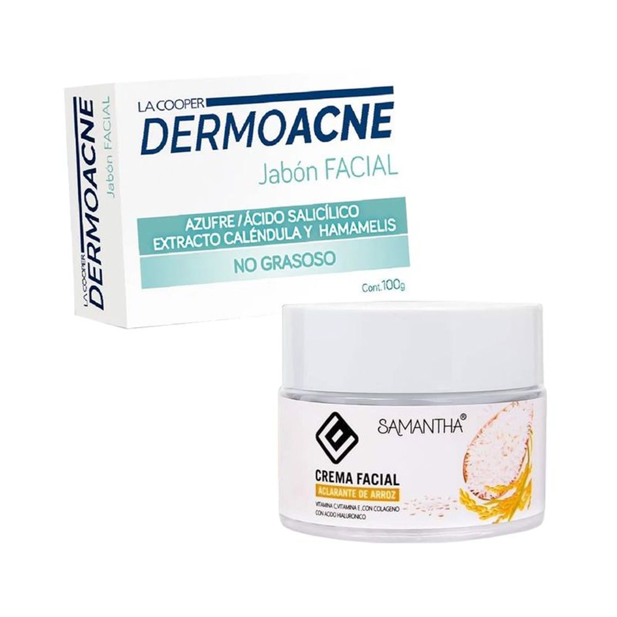 GENERICO - Crema Facial Extracto de Arroz + Jabón Facial Dermoacne