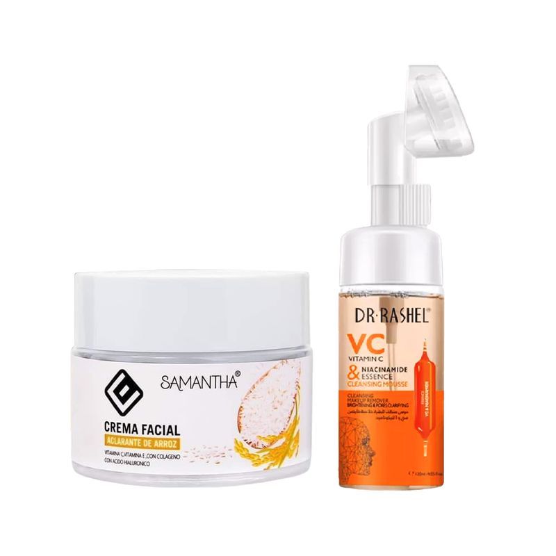 GENERICO - Crema Facial Extracto de Arroz + Limpiador Facial Vitamina C