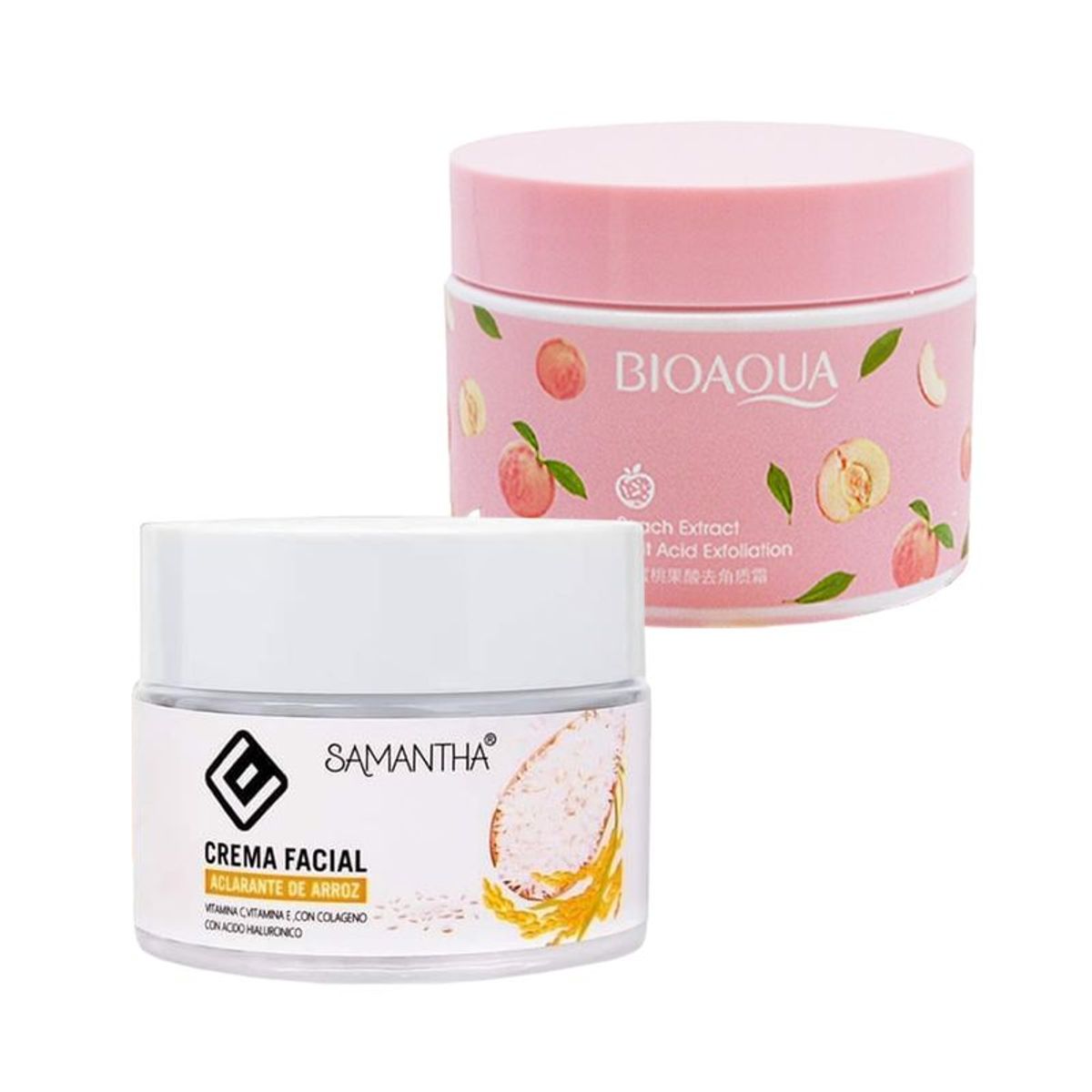GENERICO - Crema Facial Extracto de Arroz + Gel Exfoliante Durazno y AH