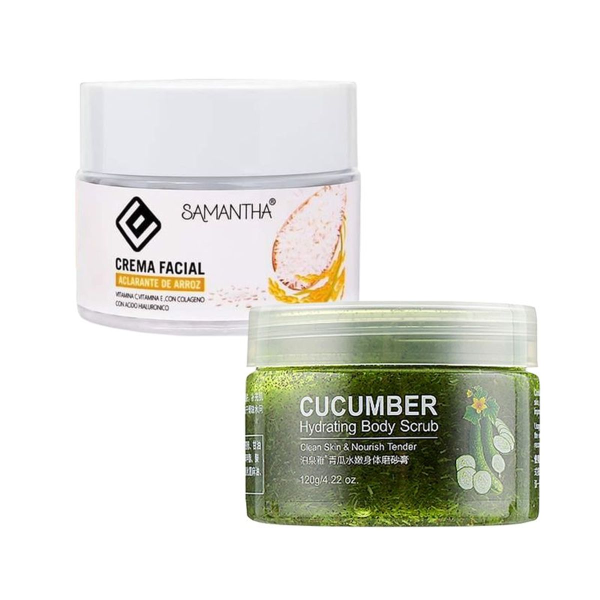 GENERICO - Crema Facial Extracto de Arroz + Crema Hidratante de Pepino