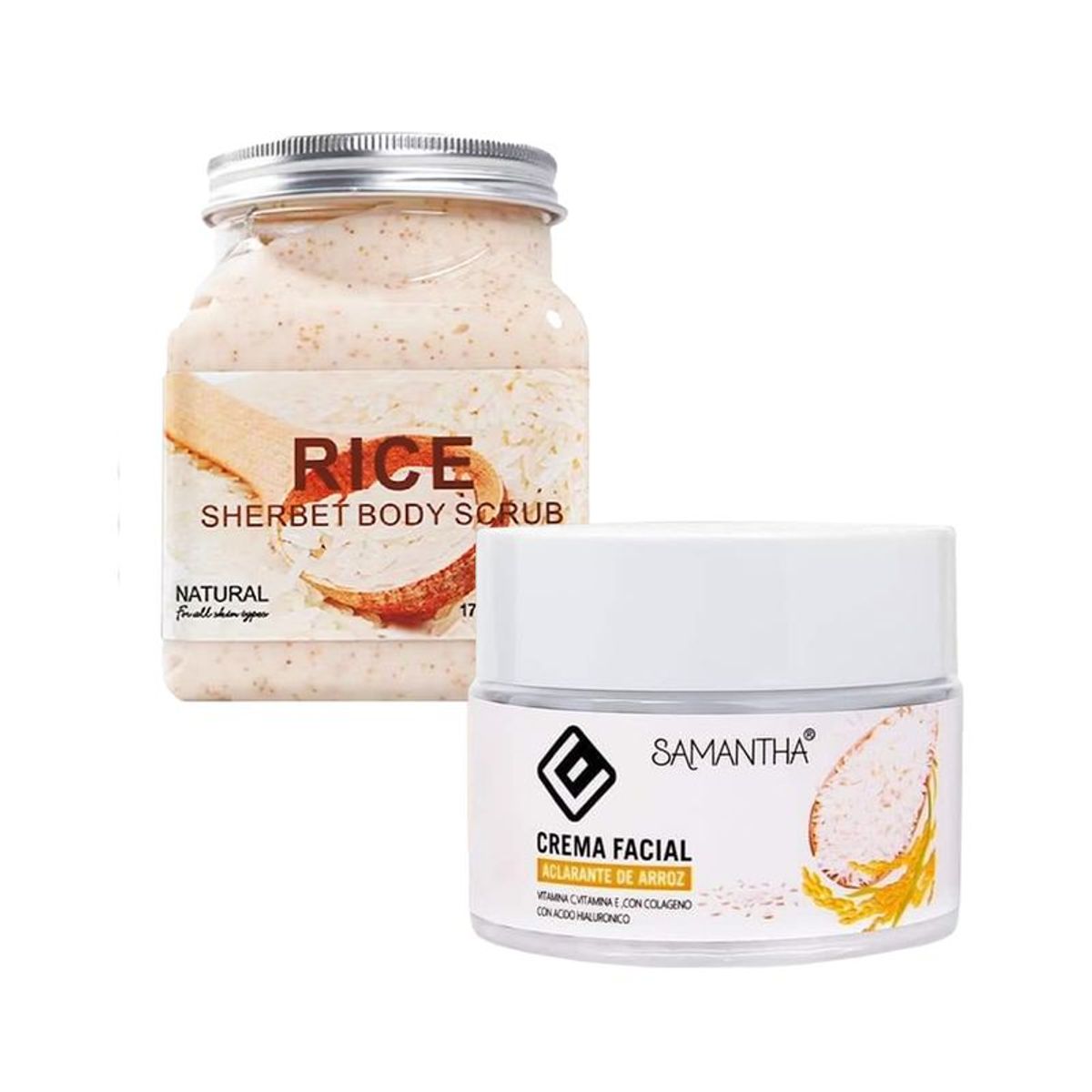 GENERICO - Crema Facial Extracto de Arroz +Exfoliante Corporal de Arroz