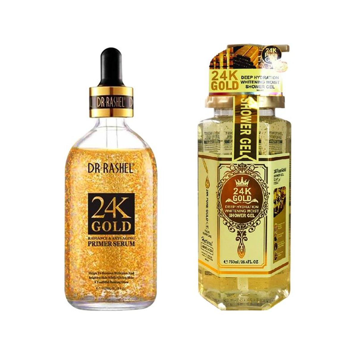 GENERICO - Suero Facial Antiarrugas 24k Oro + Gel de Ducha 24k Gold