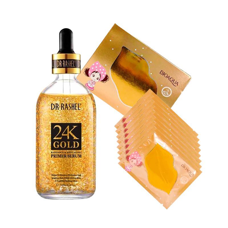 GENERICO - Suero Facial Antiarrugas 24k Oro + Mascarilla labial Colágeno