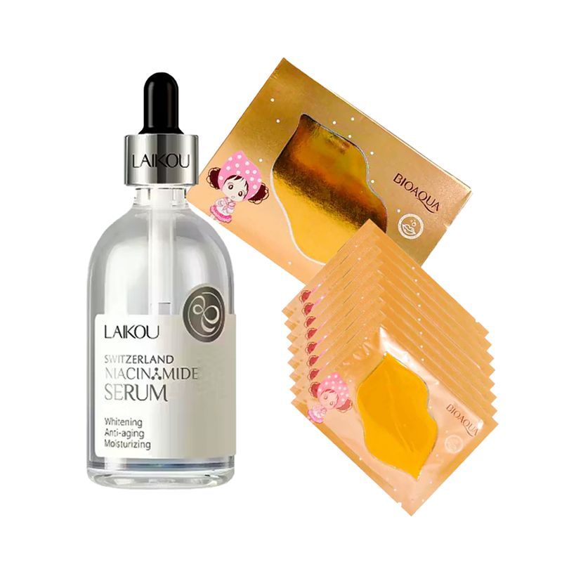 GENERICO - Serum Facial Niacinamida Antiacne + Mascarilla labial Dorada