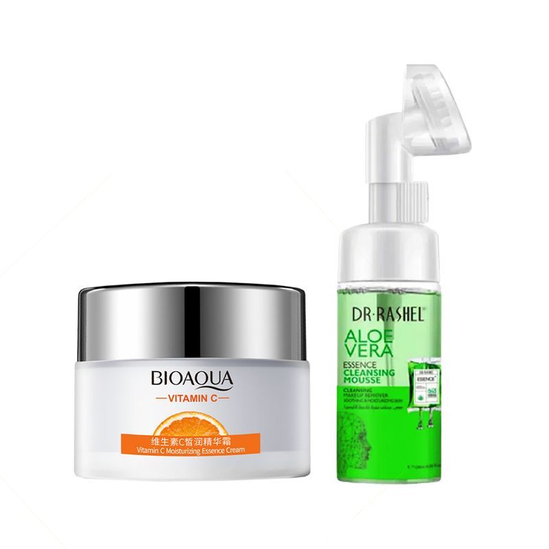 BIOAQUA - Crema Facial Hidratante Vitamina C + Limpiador de Aloe Vera