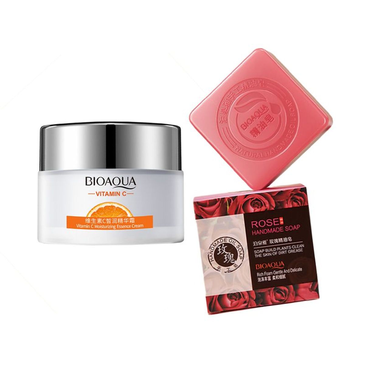 BIOAQUA - Crema Facial Hidratante Vitamina C + Jabón Rosa Antiacné
