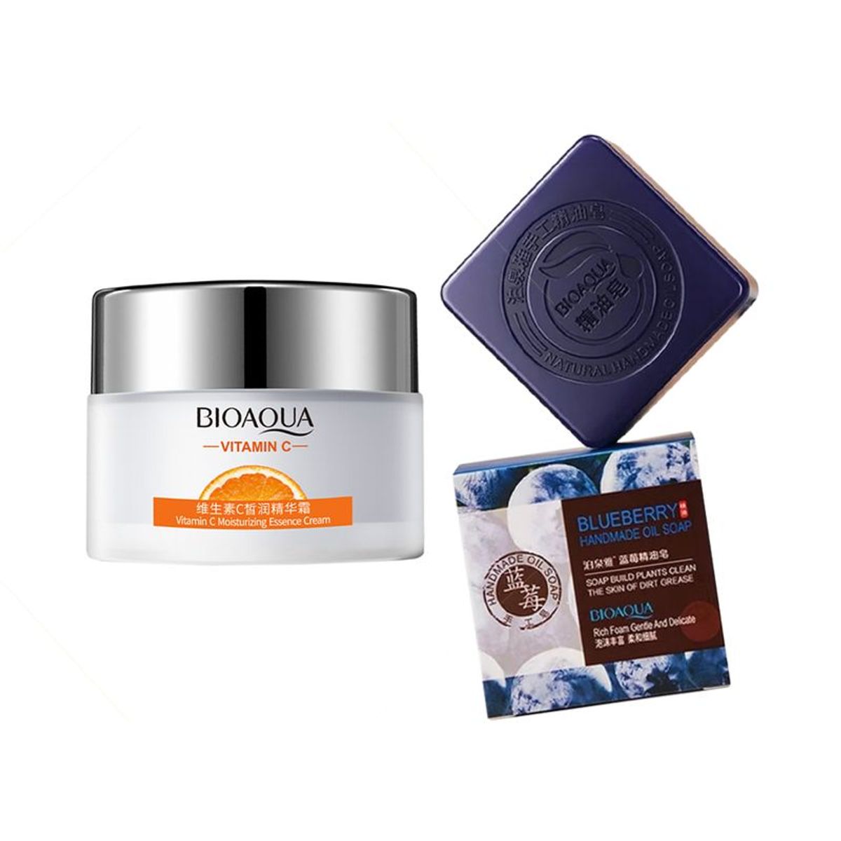 BIOAQUA - Crema Facial Hidratante Vitamina C +Jabón Arándanos Antiedad