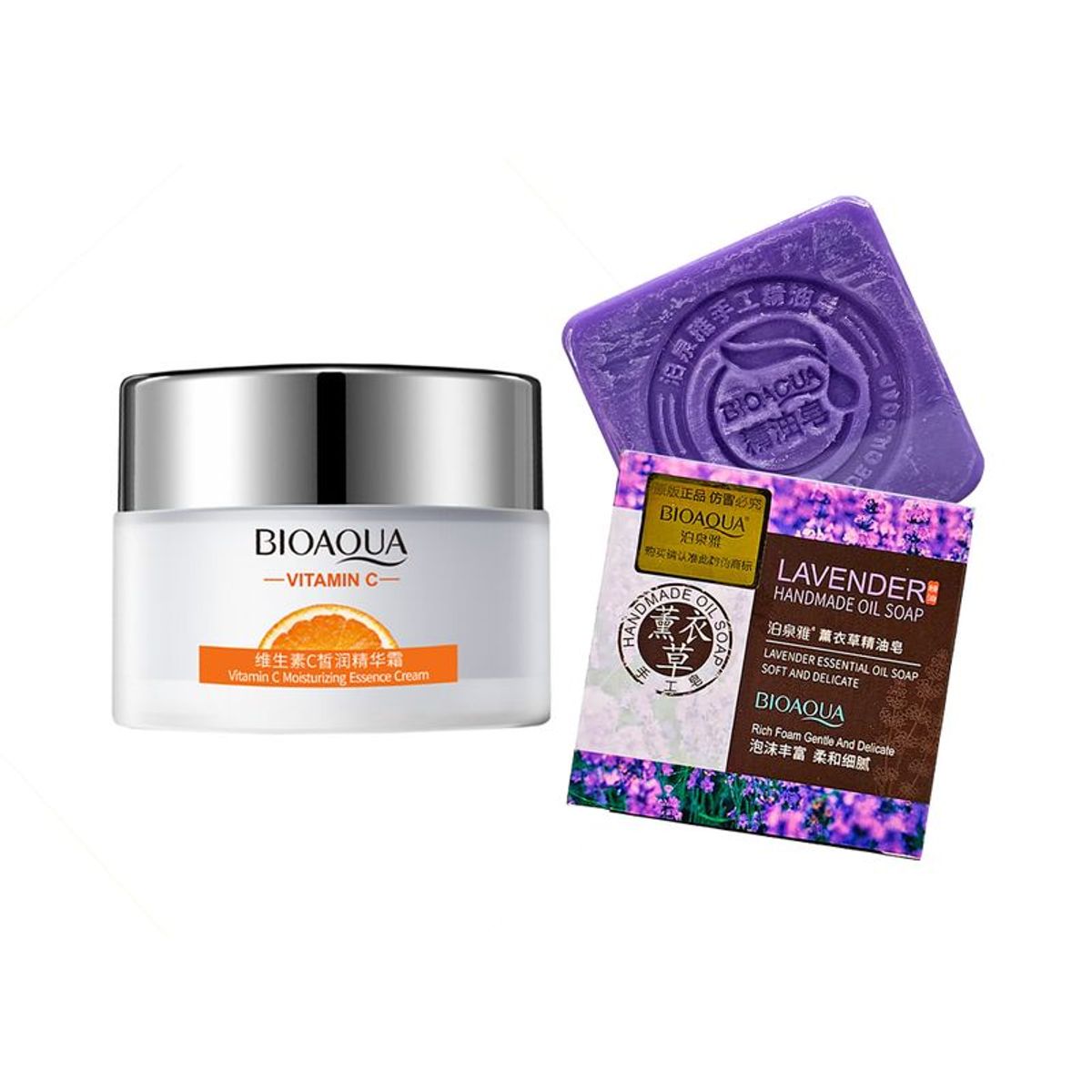 BIOAQUA - Crema Facial Hidratante Vitamina C + Jabón Natural con Lavanda