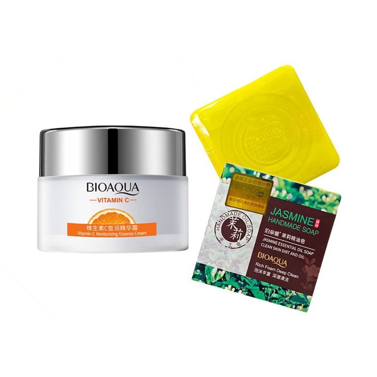 BIOAQUA - Crema Facial Hidratante Vitamina C + Jabón Natural de Jazmines