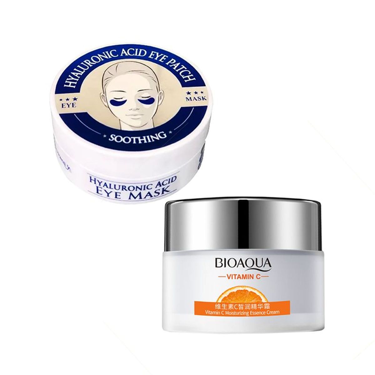 BIOAQUA - Crema Facial Hidratante Vitamina C + Parches de Ojos AH