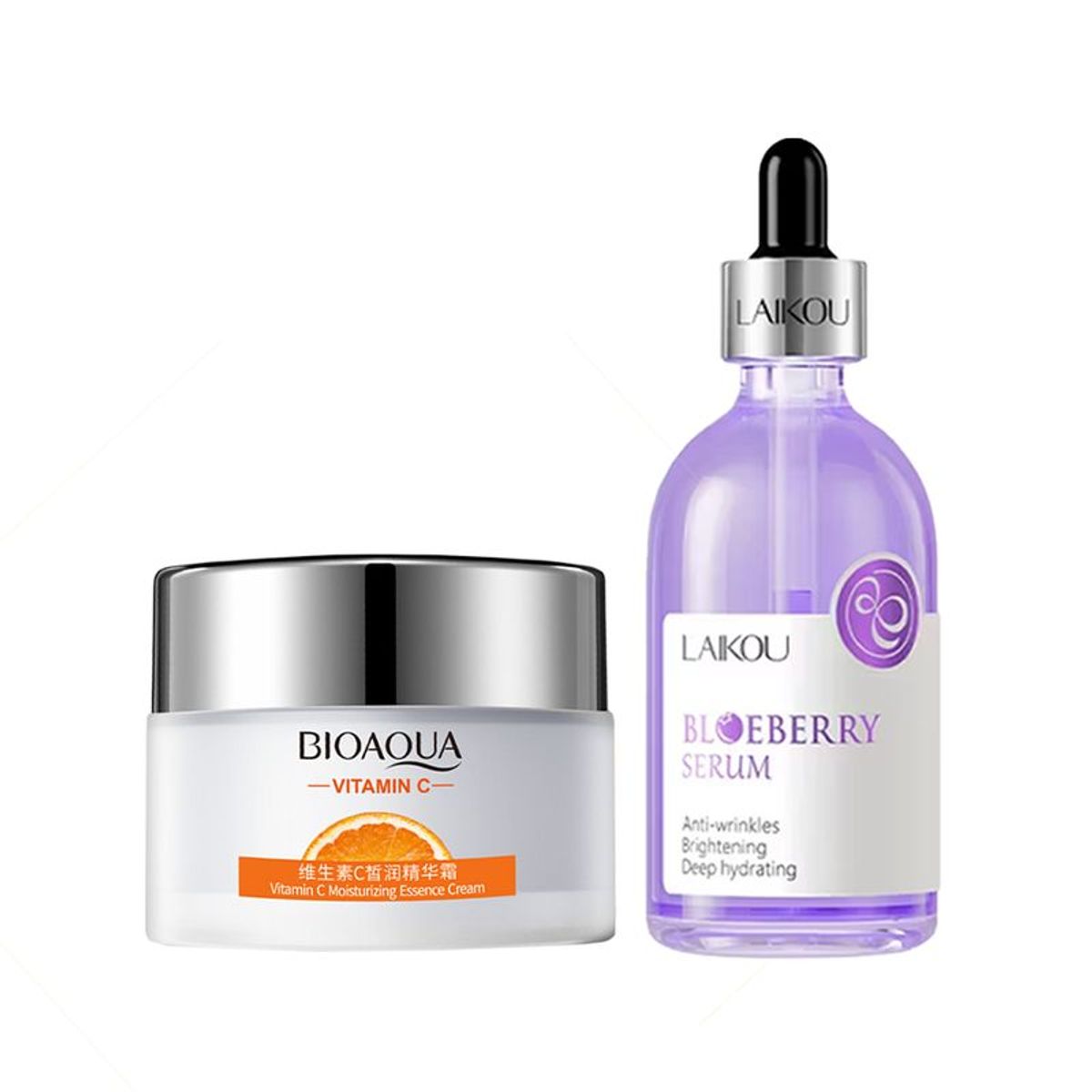 BIOAQUA - Crema Facial Hidratante Vitamina C + Serum Facial Arándanos