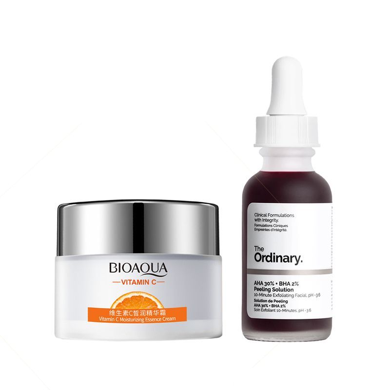 BIOAQUA - Crema Facial Hidratante Vitamina C + Serum AHA 30%+BHA 2%