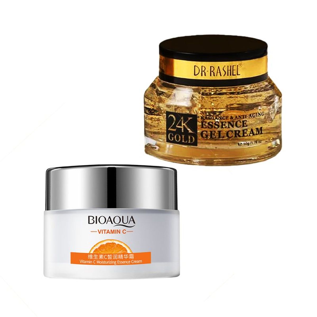 BIOAQUA - Crema Facial Hidratante Vitamina C + Crema Gel Antiedad 24k