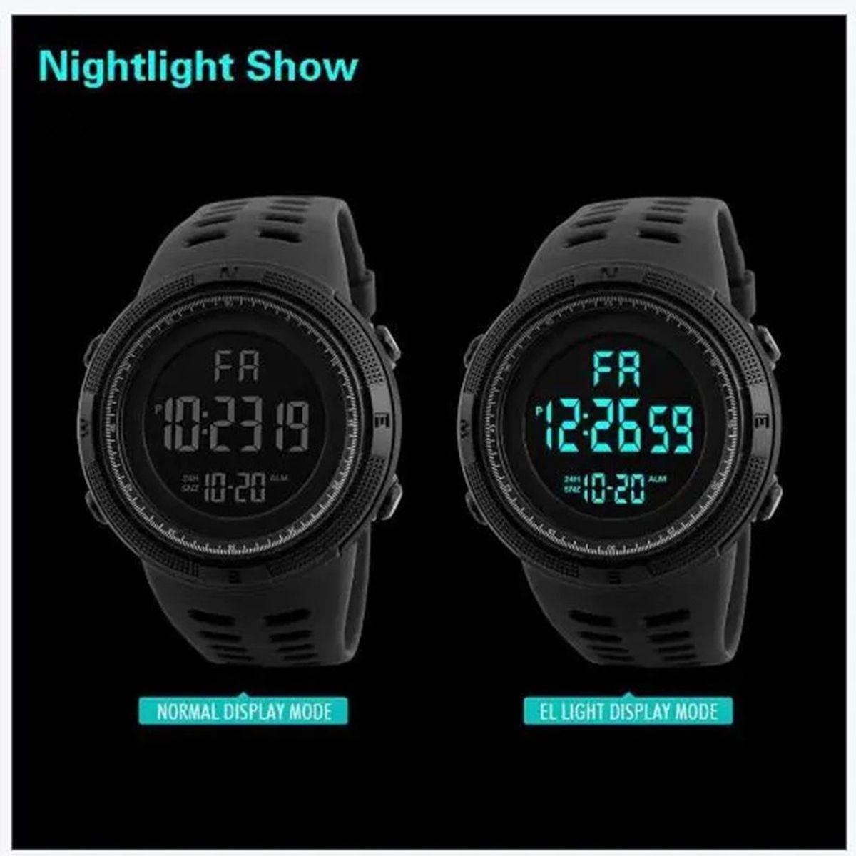 GENERICO - Reloj Digital Deportivo Negro Pulsera Hombre Dia del Padre Genieka