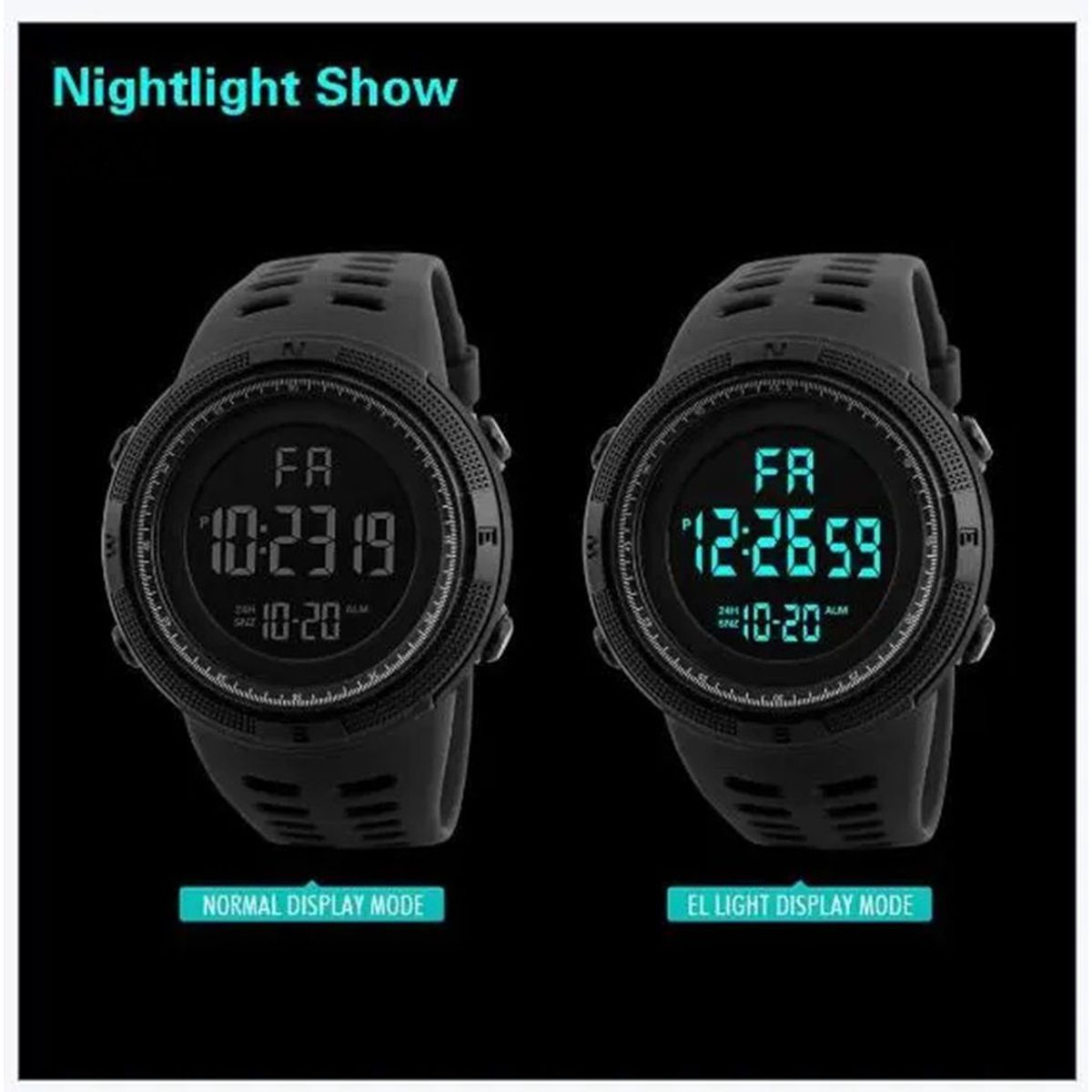 GENERICO - Reloj Digital Deportivo Negro Pulsera Hombre Dia del Padre Genieka