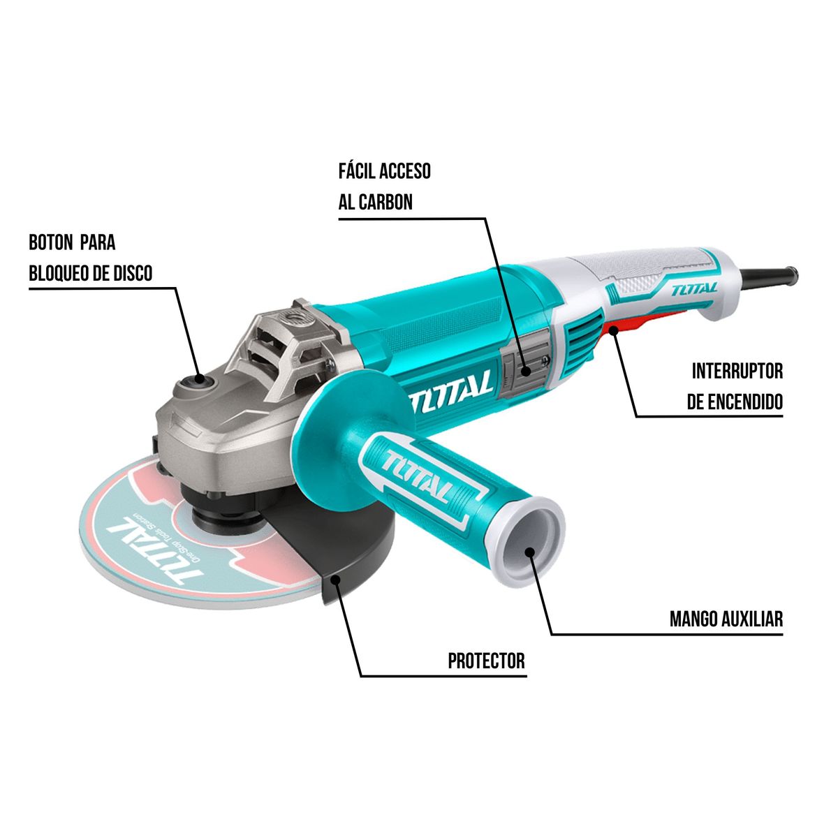 TOTAL TOOLS - Amoladora angular 7 2000w industrial Total
