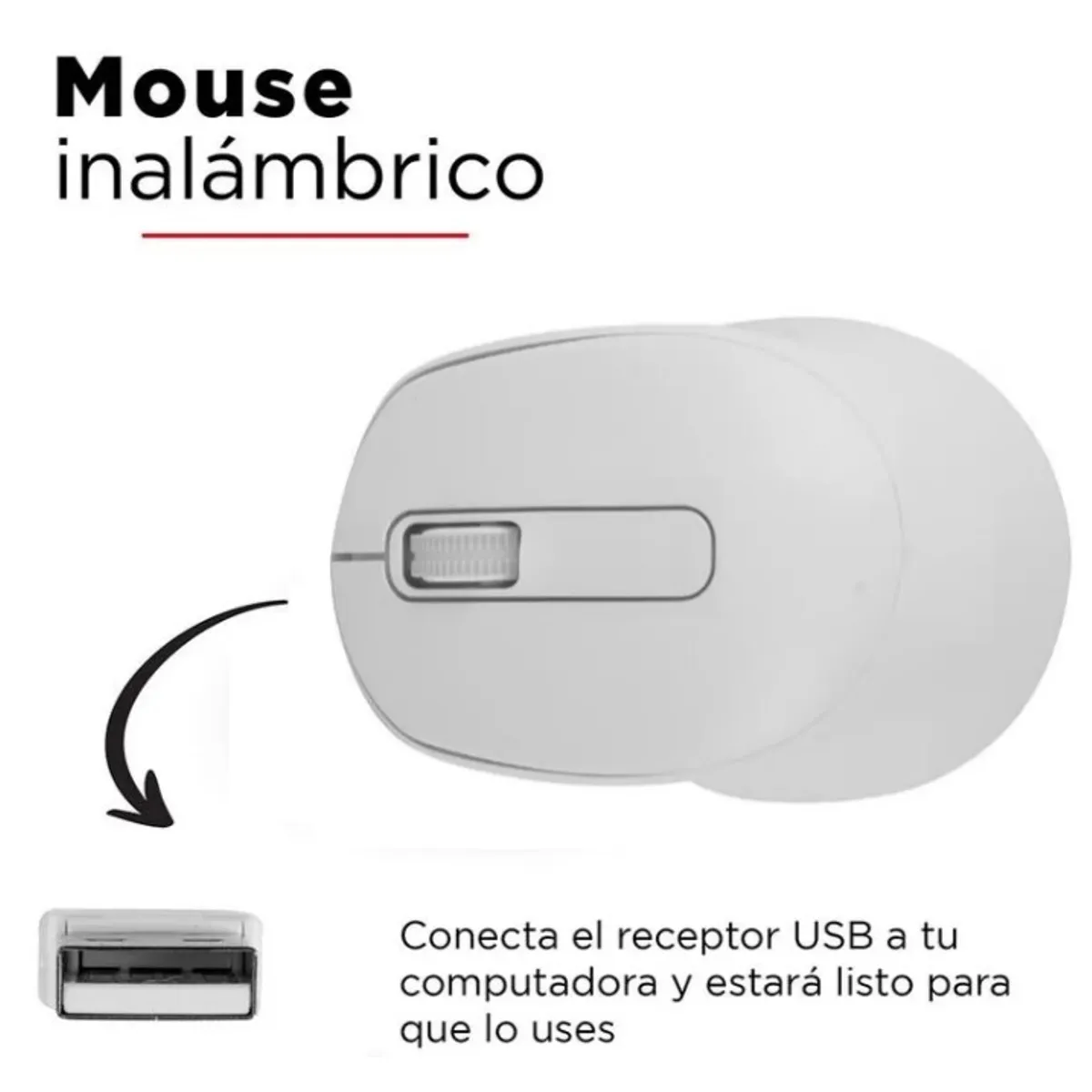 GENERICO - Mouse inalámbrico Bluetooth 2,4 GHz Blanco