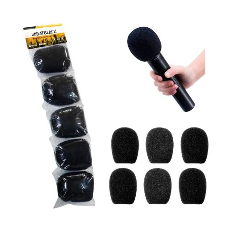 BATBLACK - Esponja para Micrófono de Mano Set 5 und BT-I49 BATBLACK