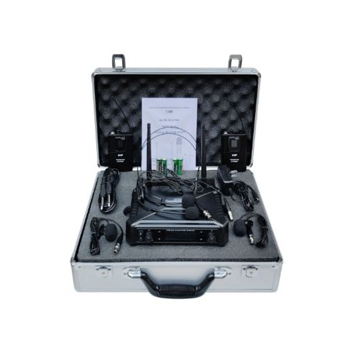 BATBLACK - Micrófono Inalámbrico UHF 2 Vinchas Y 2 Solaperos BT-M43BP BATBLACK