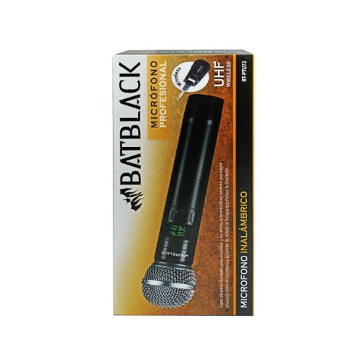 BATBLACK - Micrófono Inalámbrico UHF BT-PTU72 BATBLACK