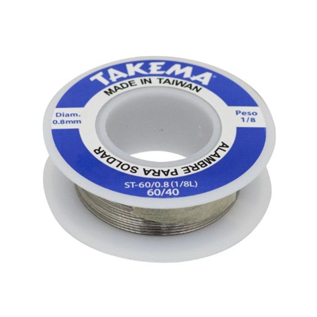 TAKEMA - Rollo de Estaño 6040 08mm 18 Libra ST-600818L TAKEMA