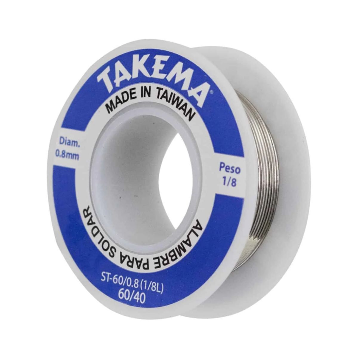 TAKEMA - Rollo de Estaño 6040 08mm 18 Libra ST-600818L TAKEMA