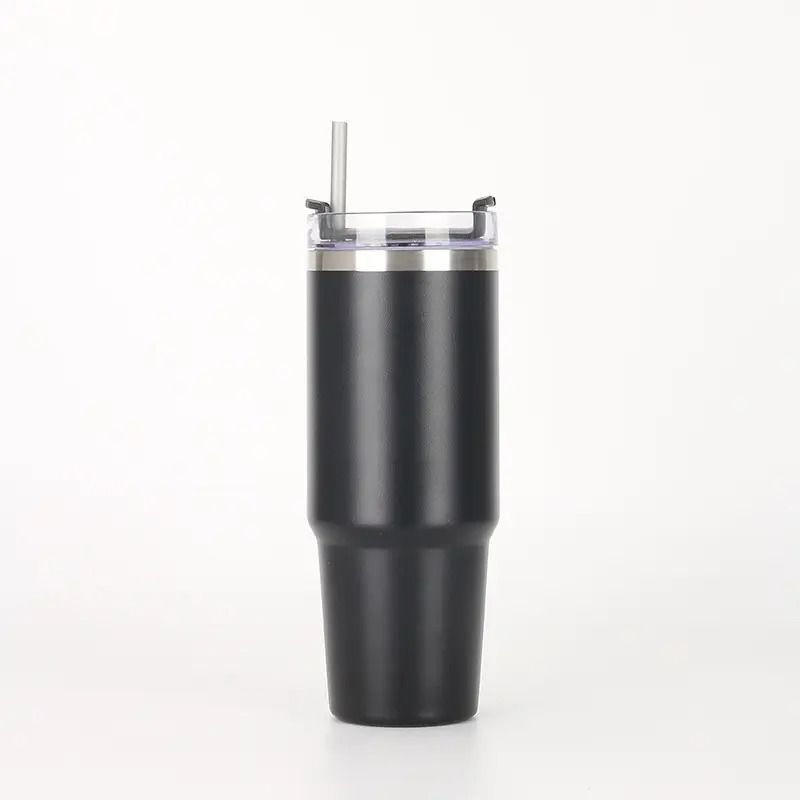 GENERICO - Mug Tumbler Vaso termico 900 ml Negro Acero inoxidable