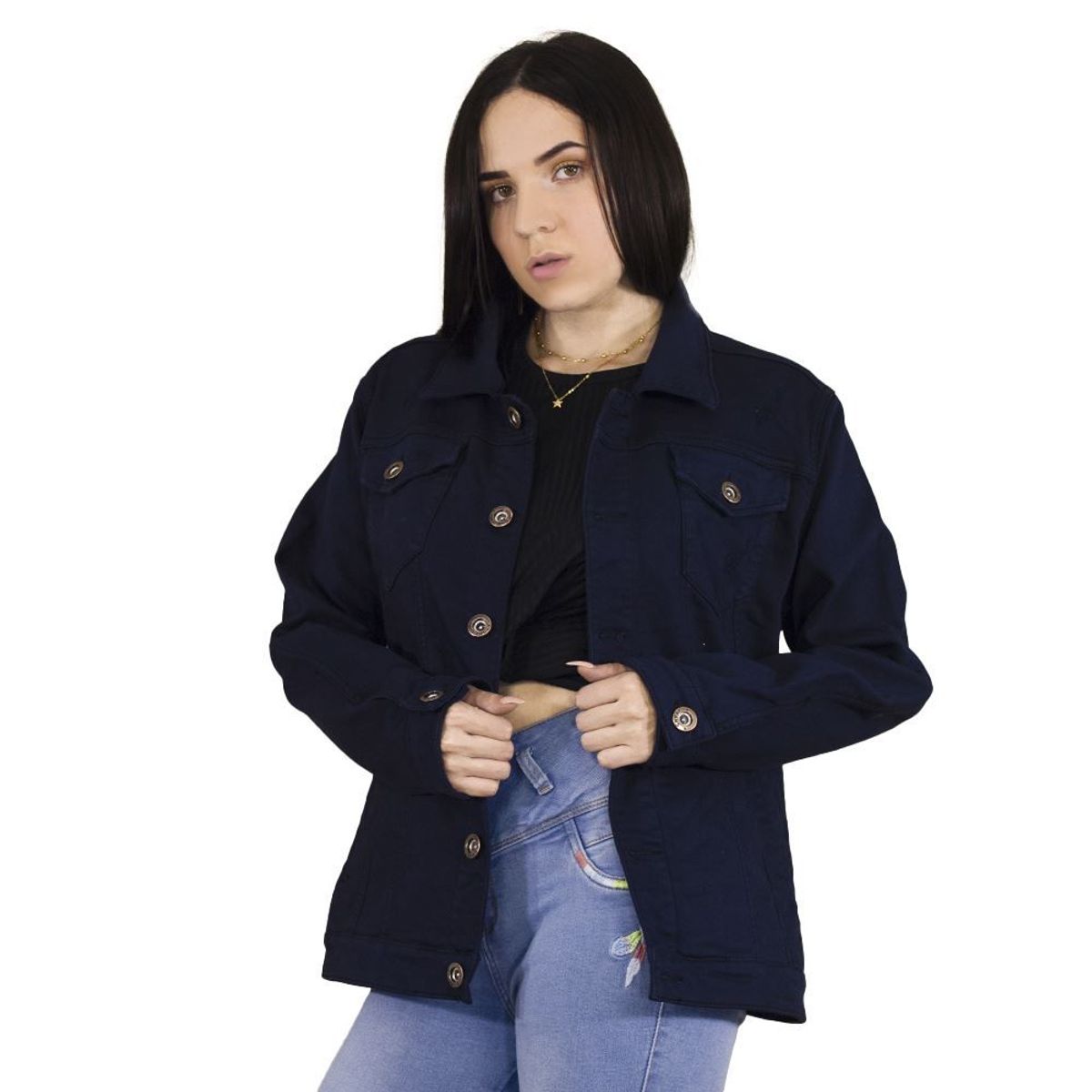 ZOHAR - CASACA DE MUJER -LEONOR ZOHAR - AZUL NOCHE