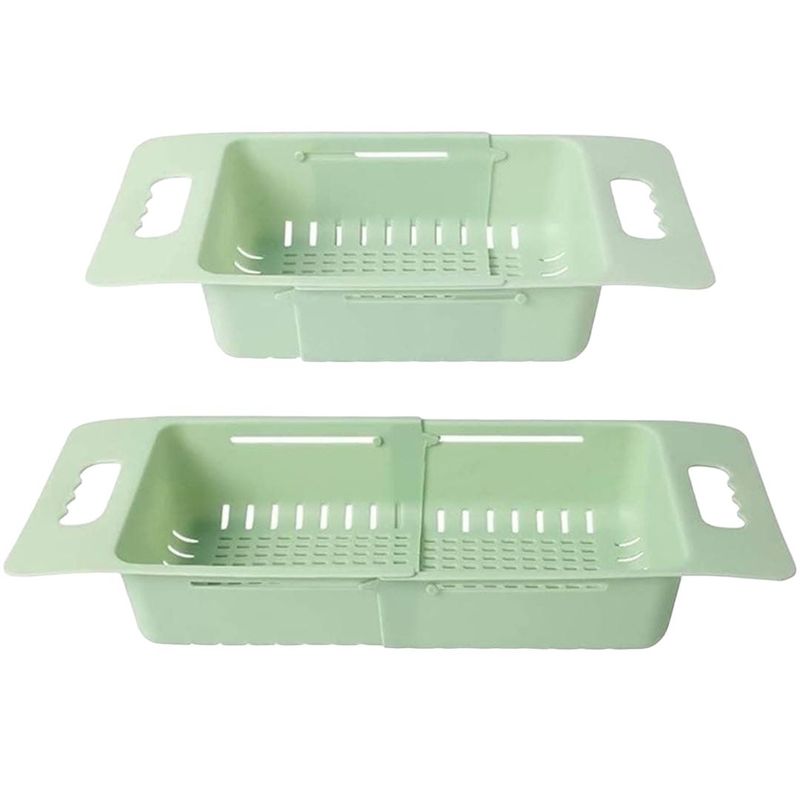 GENERICO - ESCURRIDOR RETRÁCTIL PARA LAVAR VEGETALES Y FRUTAS -  VERDE