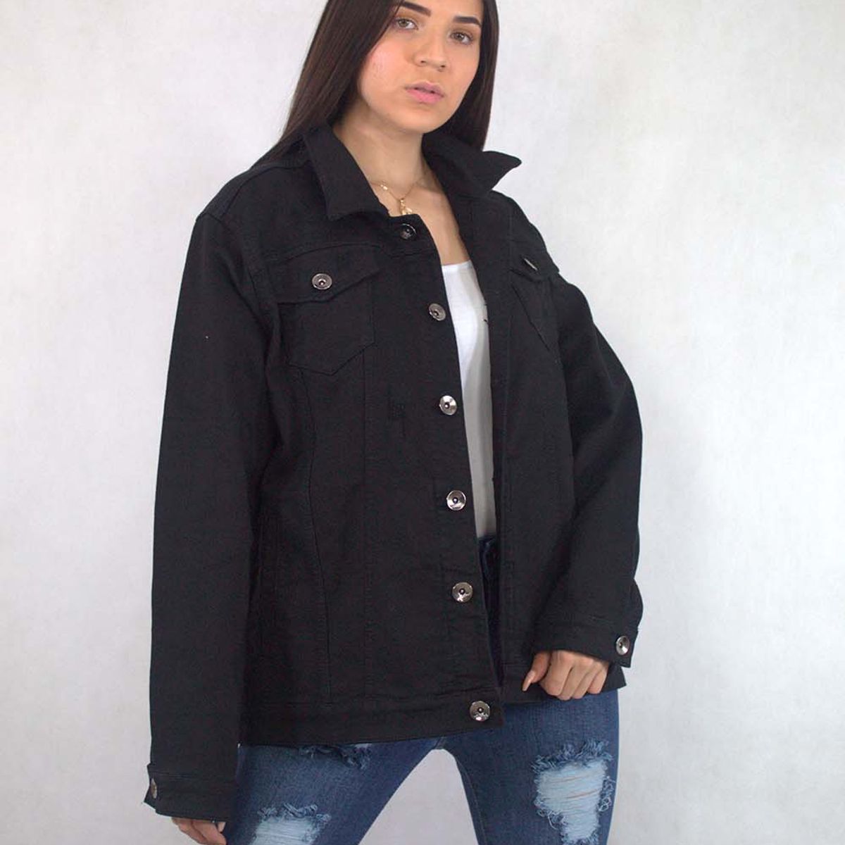 ZOHAR - CASACA MANGA LARGA PARA MUJER- LEONOR ZOHAR - NEGRO