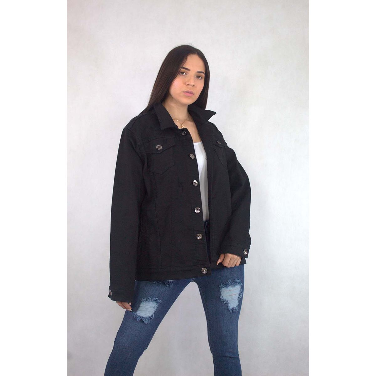 ZOHAR - CASACA MANGA LARGA PARA MUJER- LEONOR ZOHAR - NEGRO