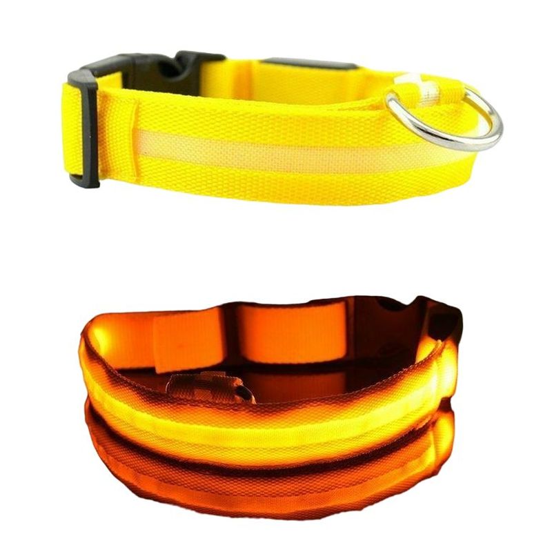 GENERICO - COLLARES PARA MASCOTAS CON LUCES LED - AMARILLO