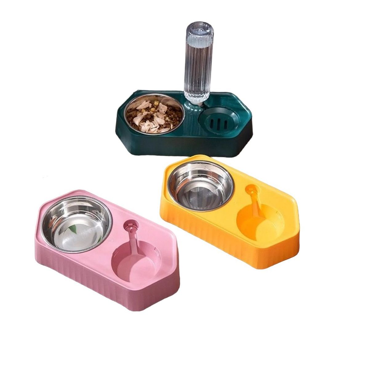 GENERICO - DISPENSADOR DE AGUA Y COMIDA PARA MASCOTAS  - NARANJA