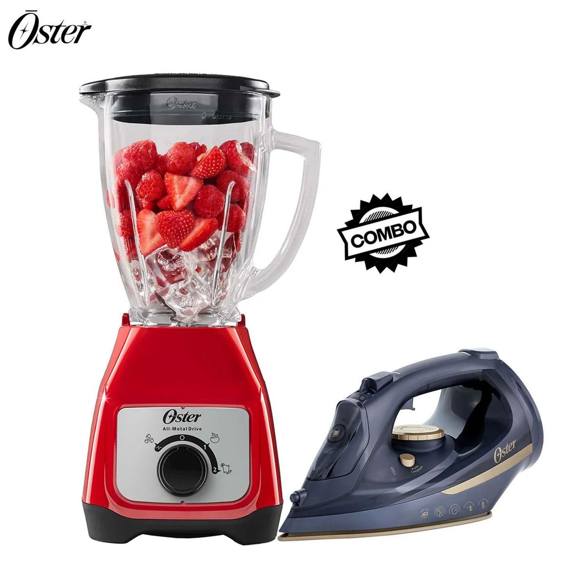 OSTER - Licuadora Oster BLSTKAGRRD y Plancha inalámbrica 2 en 1 GCSTCC5000