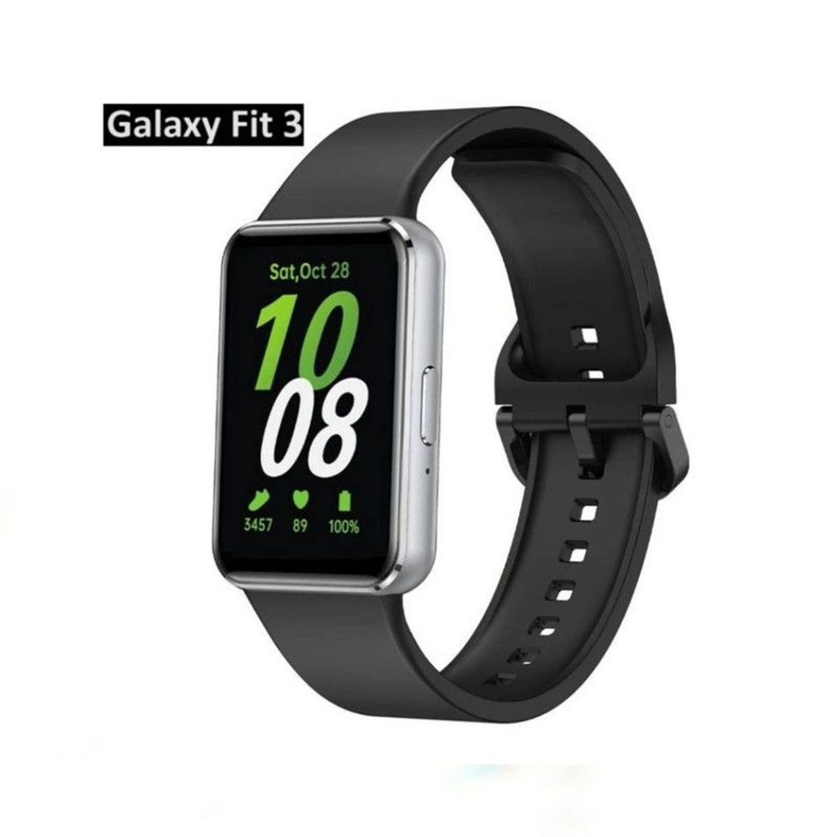 GENERICO - Correa de Silicona Para Samsung FIT 3 - Negro