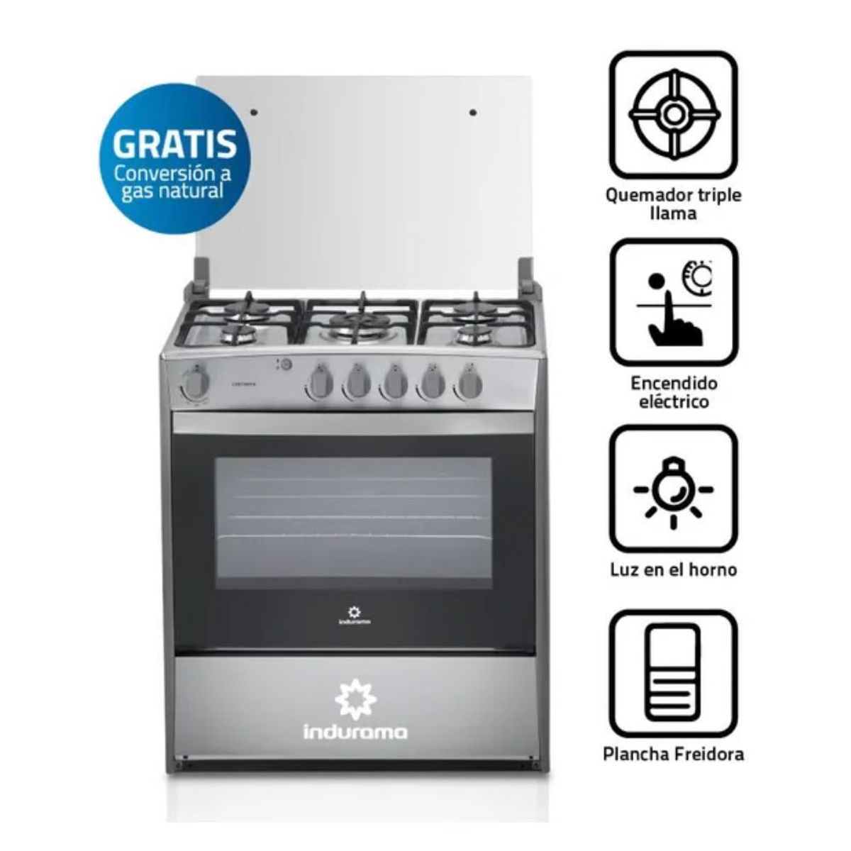 INDURAMA - Cocina a Gas Indurama Cantabria Qz Croma 5 Quedamores