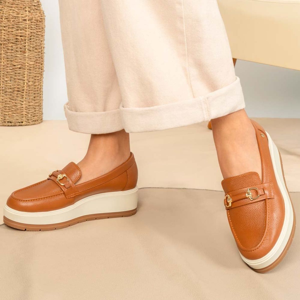 VIALE - Zapato Mocasín Casual DENI-2417 Caramelo Viale Cuero