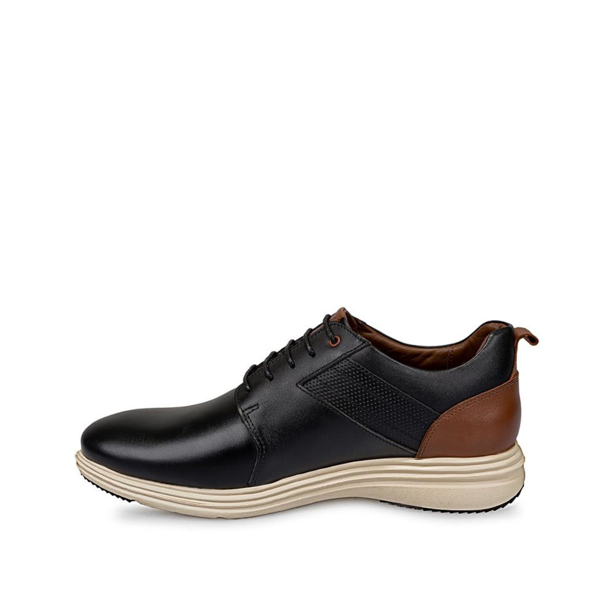 VIALE - Zapato Derby Casual ADRIANO-012 Negro Viale Homme Cuero